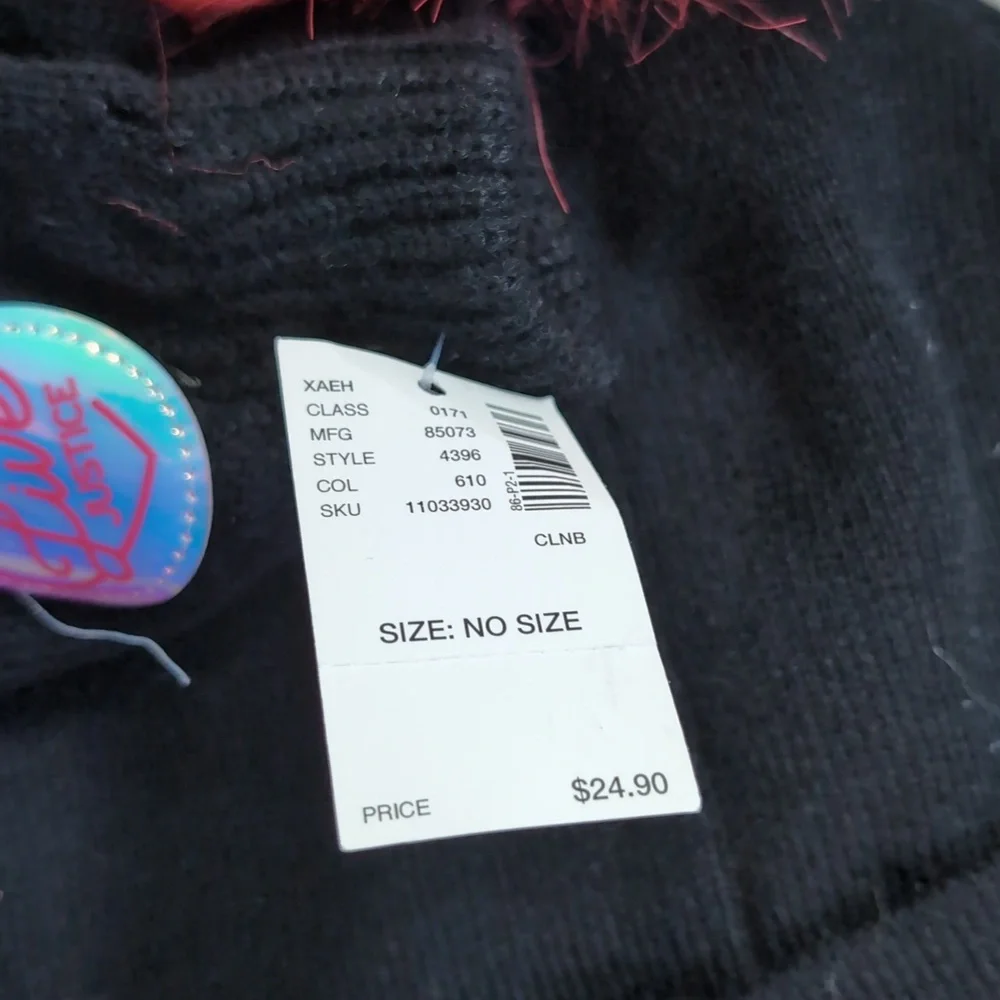 NWT Live Justice Kid's Matching Woven Winter Hat/Pom-Pom Beanie and Gloves